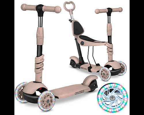 Самокат дитячий триколісний Ricokids Todi бежевий