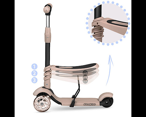 Самокат дитячий триколісний Ricokids Todi бежевий