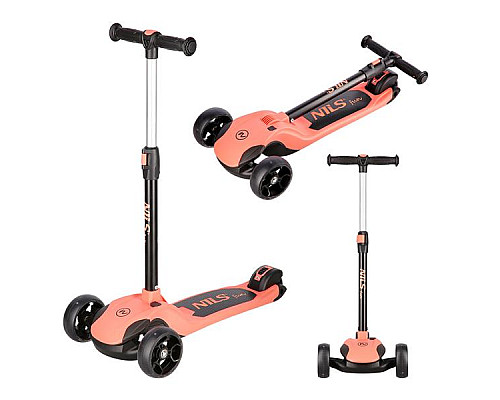 Самокат дитячий триколісний NILS FUN HLB122 рожевий