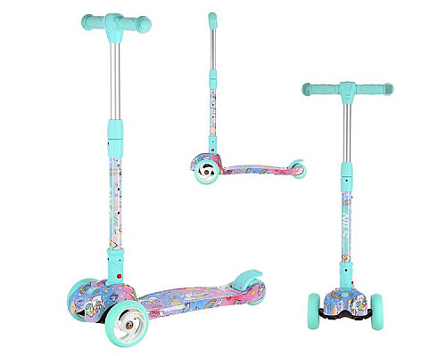 Самокат дитячий триколісний NILS FUN HLB15A м'ятний