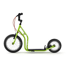 Самокат Yedoo Wzoom New 16/12' з надувними колесами - зелений