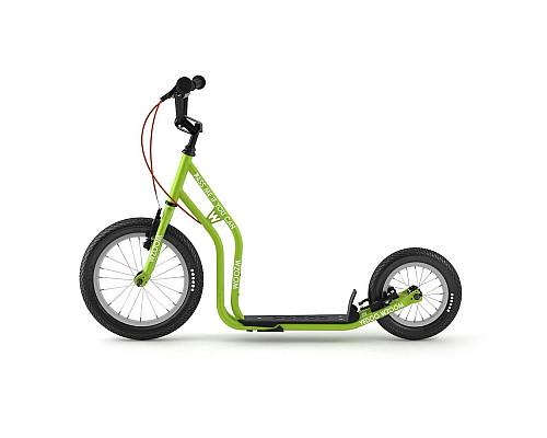 Самокат Yedoo Wzoom New 16/12' з надувними колесами - зелений