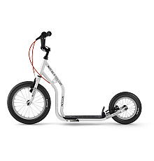 Самокат Yedoo Wzoom New 16/12' з надувними колесами - білий