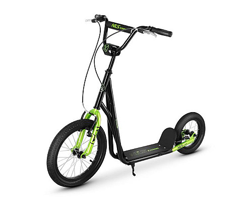 Самокат NILS EXTREME WH10201, чорно-зелений