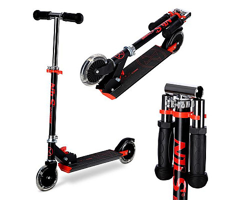 Самокат складний Nils Extreme HD120L, чорно-червоний