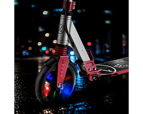 Самокат складний Nils Extreme HM122, сіро-рожевий