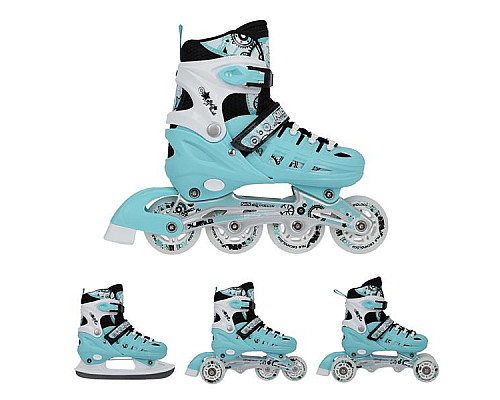 Роликові ковзани 4в1 NILS EXTREME NH10905 розмір S 31-34, блакитні