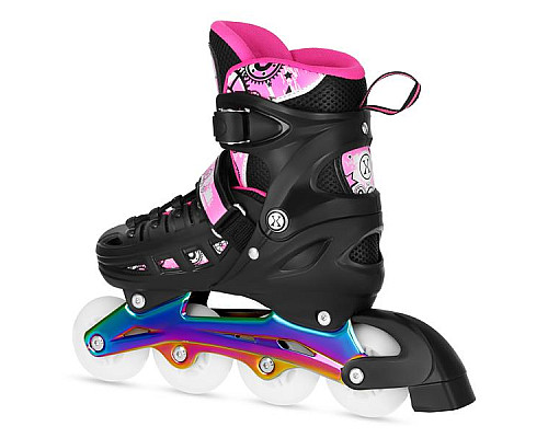 Роликові ковзани 4в1 NILS EXTREME NH10905 розмір S 31-34, чорно-рожеві