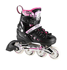 Роликові ковзани 4в1 NILS EXTREME NH10905 розмір M 35-38, чорно-рожеві