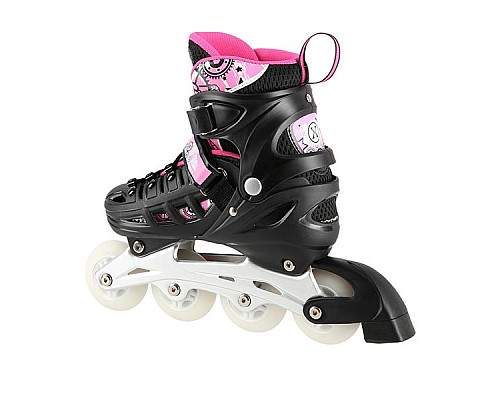 Роликові ковзани 4в1 NILS EXTREME NH10905 розмір M 35-38, чорно-рожеві