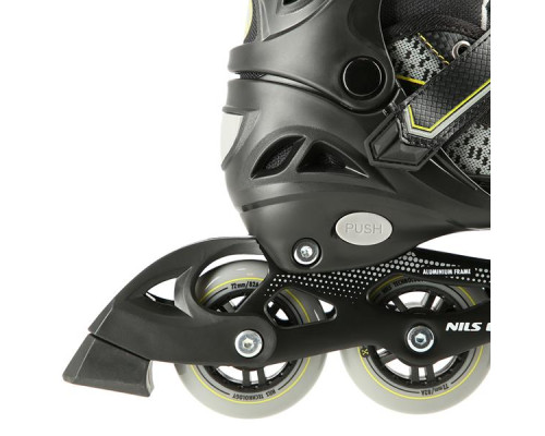 Роликові ковзани NILS EXTREME NA14198 розм. S (31-34)  чорно-жовтий
