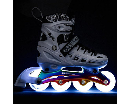 Роликові ковзани 4в1 NILS EXTREME NH10905 розмір M 35-38, чорно-білі
