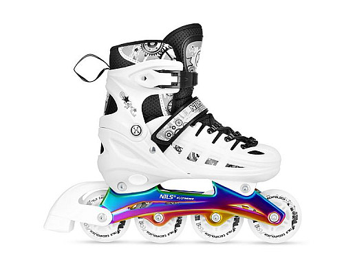 Роликові ковзани 4в1 NILS EXTREME NH10905 розмір M 35-38, чорно-білі