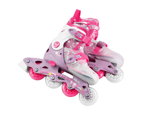 Роликові ковзани NILS FUN NJ1025 FLIPZY розмір S 31–34, рожеві