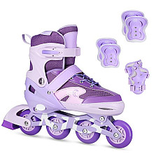 Роликові ковзани з комплектом захисту NILS EXTREME Moonbeam NA0189 розмір L 39-42, фіолетові