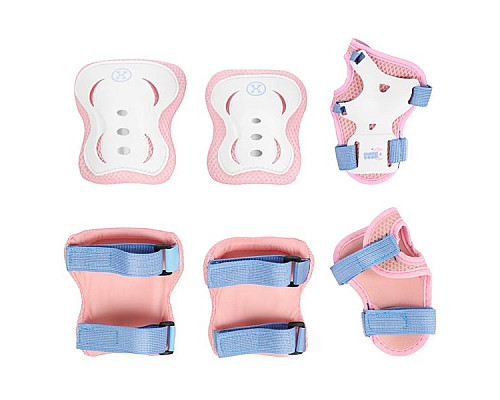 Роликові ковзани з комплектом захисту NILS EXTREME Moonbeam NA0189 розмір L 39-42, блакитно-рожеві