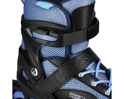 Роликові ковзани з комплектом захисту NILS EXTREME Moonbeam NA0189 розмір S 31-34, чорно-сині