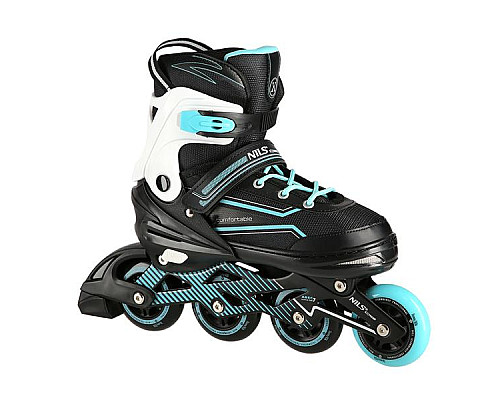 Роликові ковзани NILS EXTREME NA1169A розмір M 35-38, чорно-блакитні