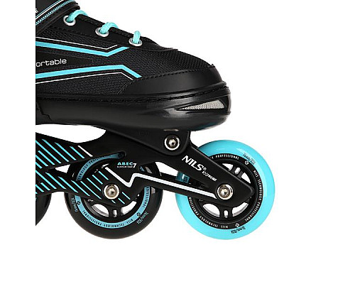 Роликові ковзани NILS EXTREME NA1169A розмір M 35-38, чорно-блакитні