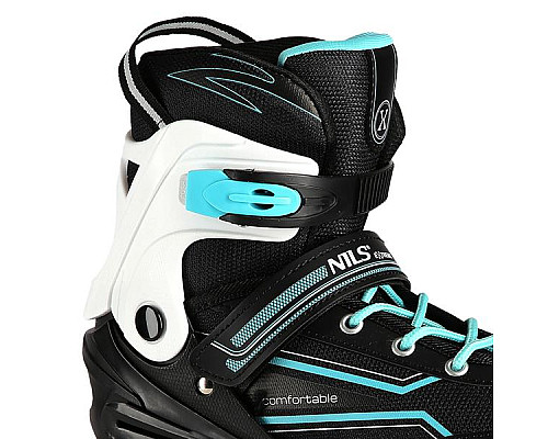 Роликові ковзани NILS EXTREME NA1169A розмір M 35-38, чорно-блакитні