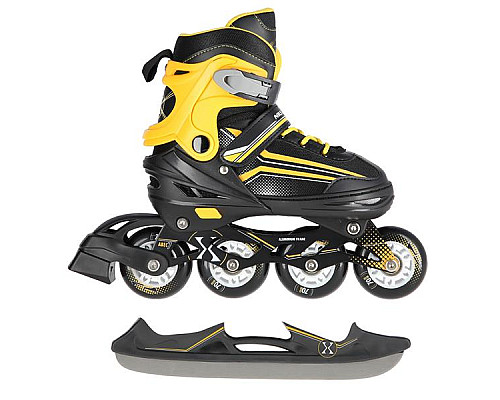 Роликові ковзани 2в1 NILS EXTREME NH18190 розмір M 34-38, чорно-жовті