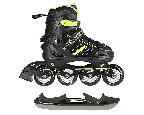Роликові ковзани 2в1 NILS EXTREME NH18191 розмір L 39-43, чорно-жовті