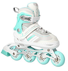 Роликові ковзани 2в1 NILS EXTREME NH18191 розмір M 34-38, біло-блакитні