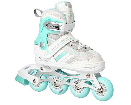 Роликові ковзани 2в1 NILS EXTREME NH18191 розмір S 29-33, біло-блакитні