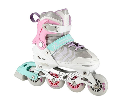 Роликові ковзани 4в1 NILS EXTREME NH18192 розмір S 29-33, біло-рожеві