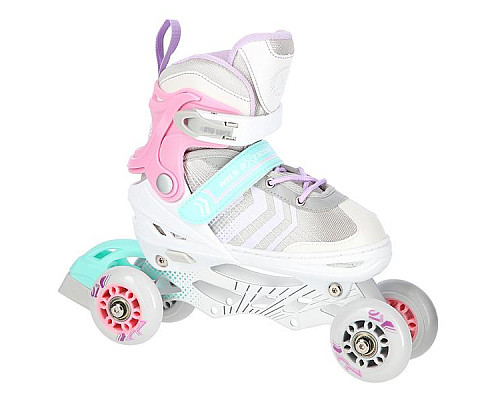 Роликові ковзани 4в1 NILS EXTREME NH18192 розмір S 29-33, біло-рожеві