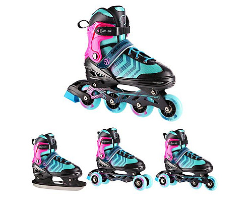 Роликові ковзани 4в1 NILS EXTREME NH18192A розмір M 34-38, різнокольорові