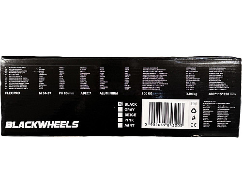 Роликові ковзани Blackwheels Flex Pro M - розмір 34-37, чорні Роликові ковзани Blackwheels Flex Pro M - розмір 34-37, чорні
