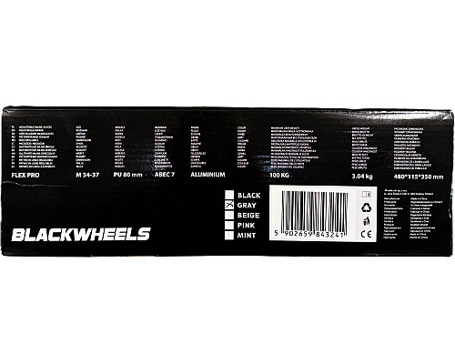 Роликові ковзани Blackwheels Flex Pro M - розмір 34-37, сірі Роликові ковзани Blackwheels Flex Pro M - розмір 34-37, сірі