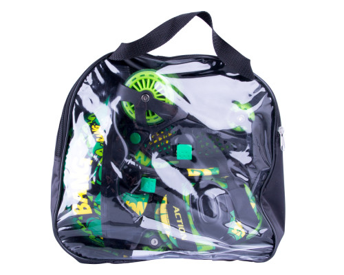 Дитячий набір-ролики,шолом,сумка Action Darly Boy - розмір XS 26-29 / зелено-чорні