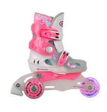 Дитячі ролики WORKER TriGo Skate LED – з освітленими колесами - розмір XS 26-29/Pink