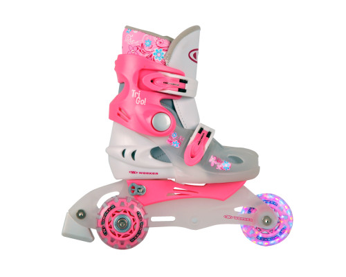 Дитячі ролики WORKER TriGo Skate LED – з освітленими колесами - розмір XS 26-29/Pink