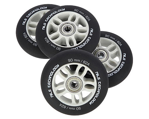 PU 90x24 82A BLACK MAT (4 szt.) + ABEC-9 (8 szt.) SET NILS EXTREME PU 90x24 82A BLACK MAT (4 szt.) + ABEC-9 (8 szt.) SET NILS EXTREME