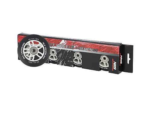 PU 90x24 82A BLACK MAT (4 szt.) + ABEC-9 (8 szt.) SET NILS EXTREME PU 90x24 82A BLACK MAT (4 szt.) + ABEC-9 (8 szt.) SET NILS EXTREME