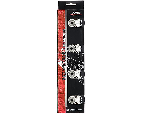 PU 90x24 82A BLACK MAT (4 szt.) + ABEC-9 (8 szt.) SET NILS EXTREME PU 90x24 82A BLACK MAT (4 szt.) + ABEC-9 (8 szt.) SET NILS EXTREME