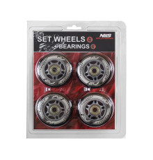 PU 84x24 82A BLACK (4 pcs) + ABEC-9 (8 pcs) SET NILS EXTREME