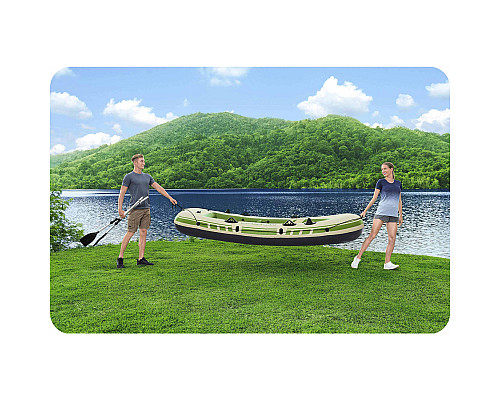 Човен надувний Bestway Voyager X3 Raft 294 х 137 см, зелено-бежевий