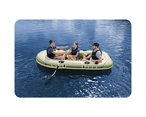 Човен надувний Bestway Voyager X3 Raft 294 х 137 см, зелено-бежевий