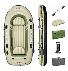 Човен надувний Bestway Voyager X3 Raft 294 х 137 см, зелено-бежевий