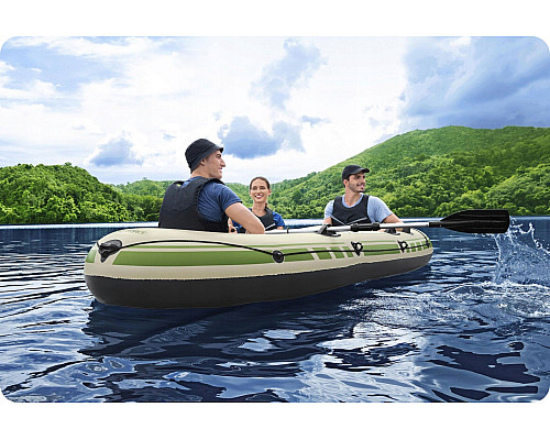 Човен надувний Bestway Voyager X3 Raft 294 х 137 см, зелено-бежевий