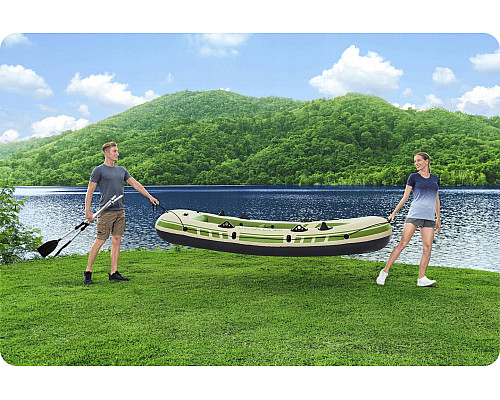 Човен надувний Bestway Voyager X3 Raft 294 х 137 см, зелено-бежевий