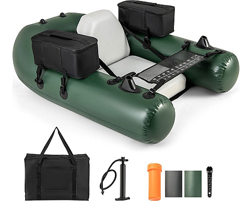 Човен надувний Costway Belly Boat з сумками Човен надувний Costway Belly Boat з сумками