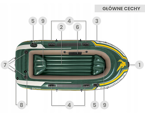 Надувний човен Intex 68380 Seahawk 3, 295 x 137 x 43 см