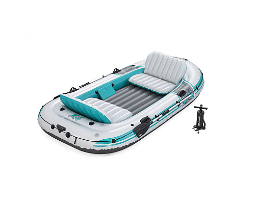Човен надувний Bestway Hydro-Force Adventure Elite X4 315 х 165 см, блакитно-сірий