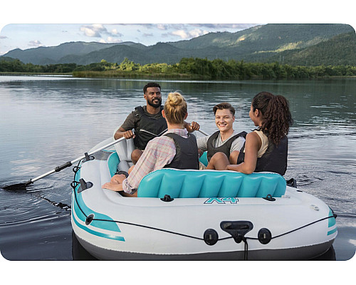 Човен надувний Bestway Hydro-Force Adventure Elite X4 315 х 165 см, блакитно-сірий
