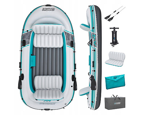 Човен надувний Bestway Hydro-Force Adventure Elite X4 315 х 165 см, блакитно-сірий